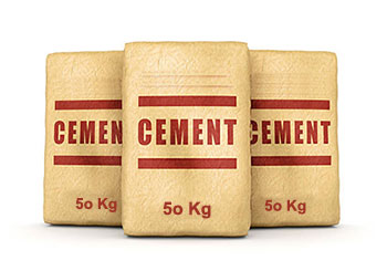Fifty kg bags of cement